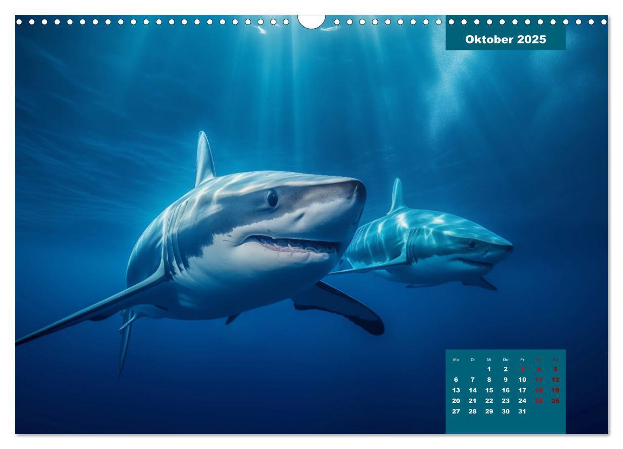 Bild: 9783383760440 | Stille Giganten - KI-generierte Hai-Impressionen (Wandkalender 2025...