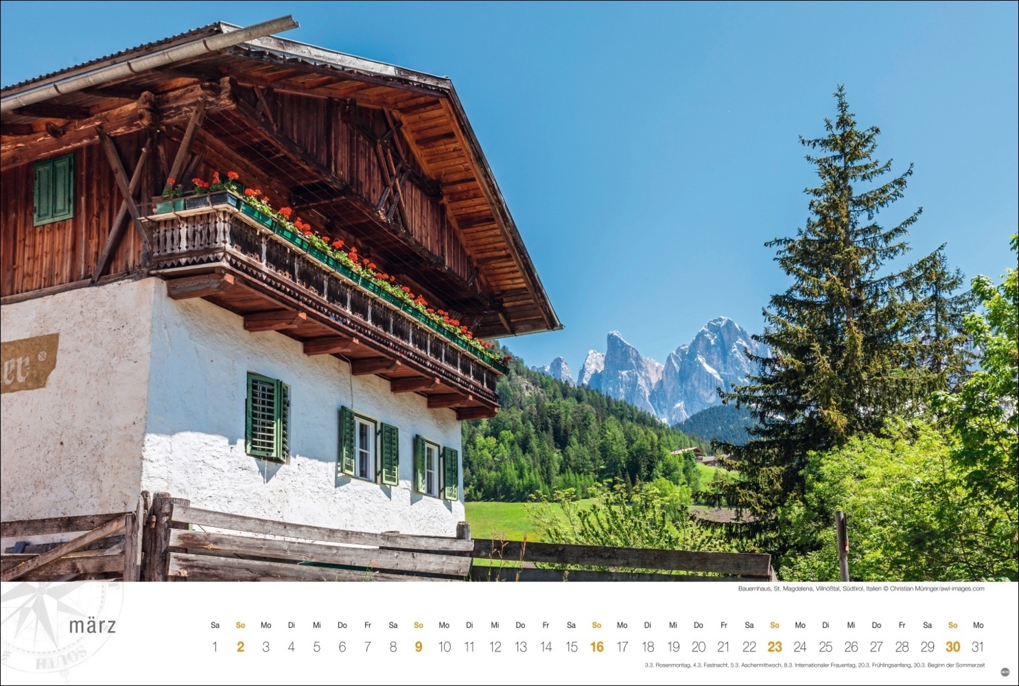 Bild: 9783756404841 | Südtirol Globetrotter Kalender 2025 - Von romantischen Tälern und...