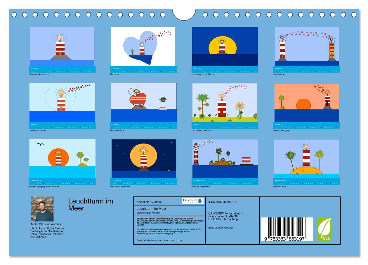 Bild: 9783383853197 | Leuchtturm im Meer (Wandkalender 2025 DIN A4 quer), CALVENDO...