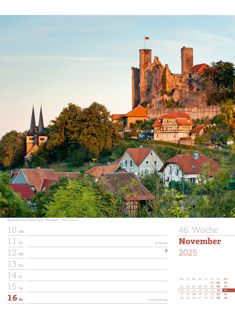 Bild: 9783838435046 | Malerisches Deutschland - Wochenplaner Kalender 2025 | Kunstverlag