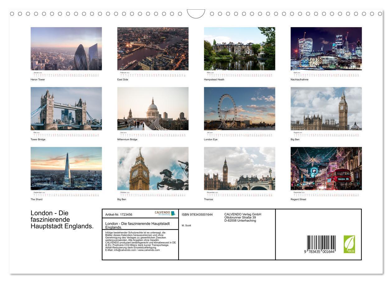 Bild: 9783435001644 | London - Die faszinierende Hauptstadt Englands. (Wandkalender 2025...