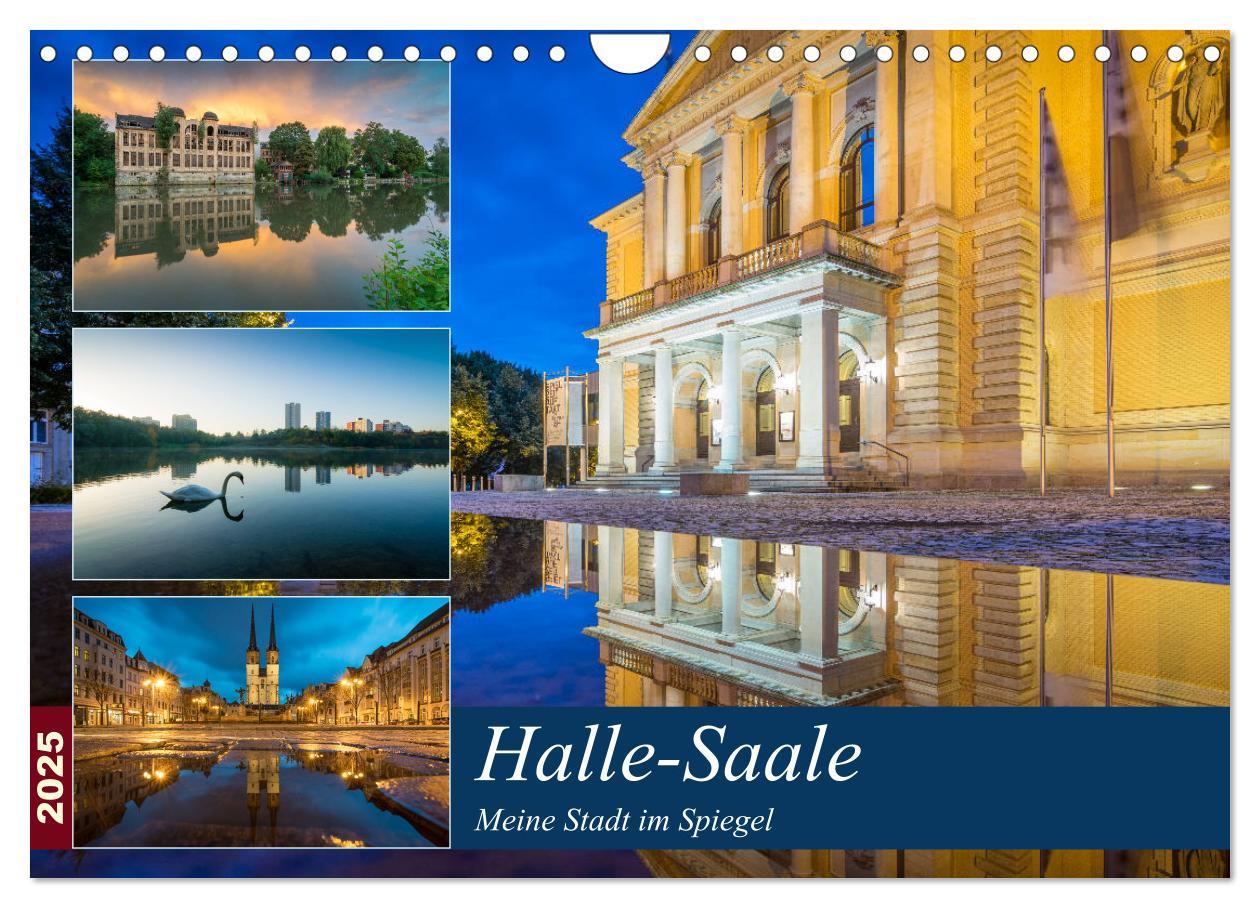 Cover: 9783435333295 | Halle-Saale - Meine Stadt im Spiegel (Wandkalender 2025 DIN A4...