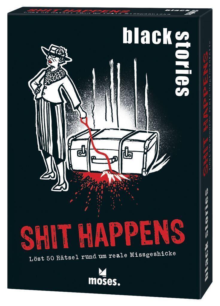 Cover: 4033477900470 | black stories Shit Happens | Löst 50 Fälle rund um reale Missgeschicke