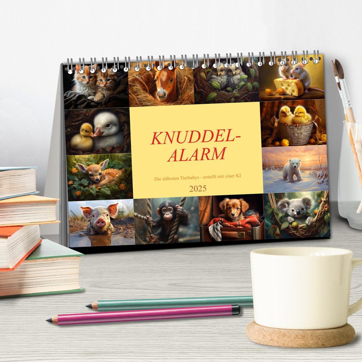 Bild: 9783383892974 | Knuddel-Alarm (Tischkalender 2025 DIN A5 quer), CALVENDO...