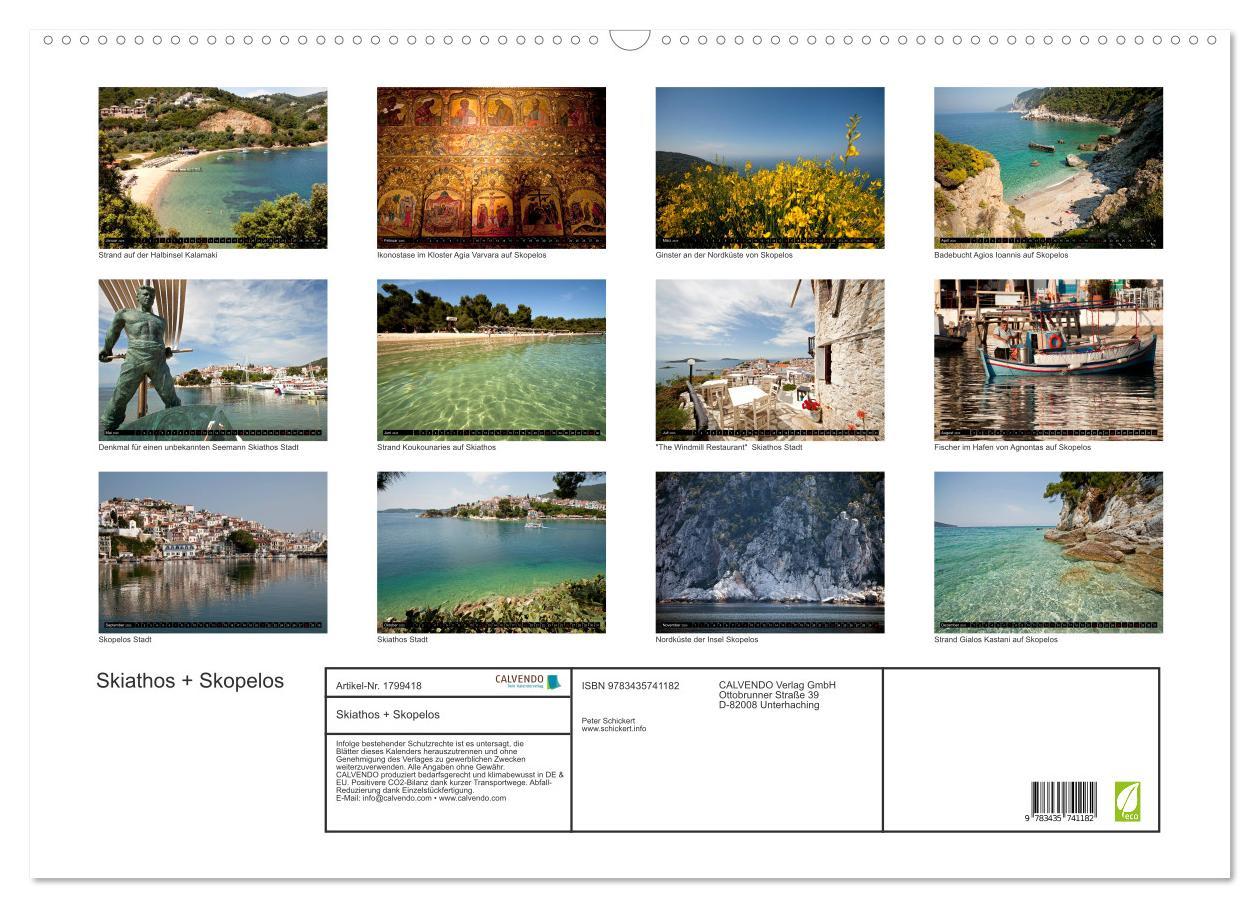 Bild: 9783435741182 | Skiathos + Skopelos (Wandkalender 2025 DIN A2 quer), CALVENDO...