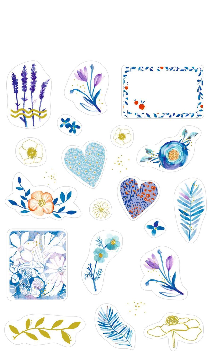 Bild: 4050003955582 | Sticker und Etiketten | Stickerbogen mit 100 Stickern (All about blue)