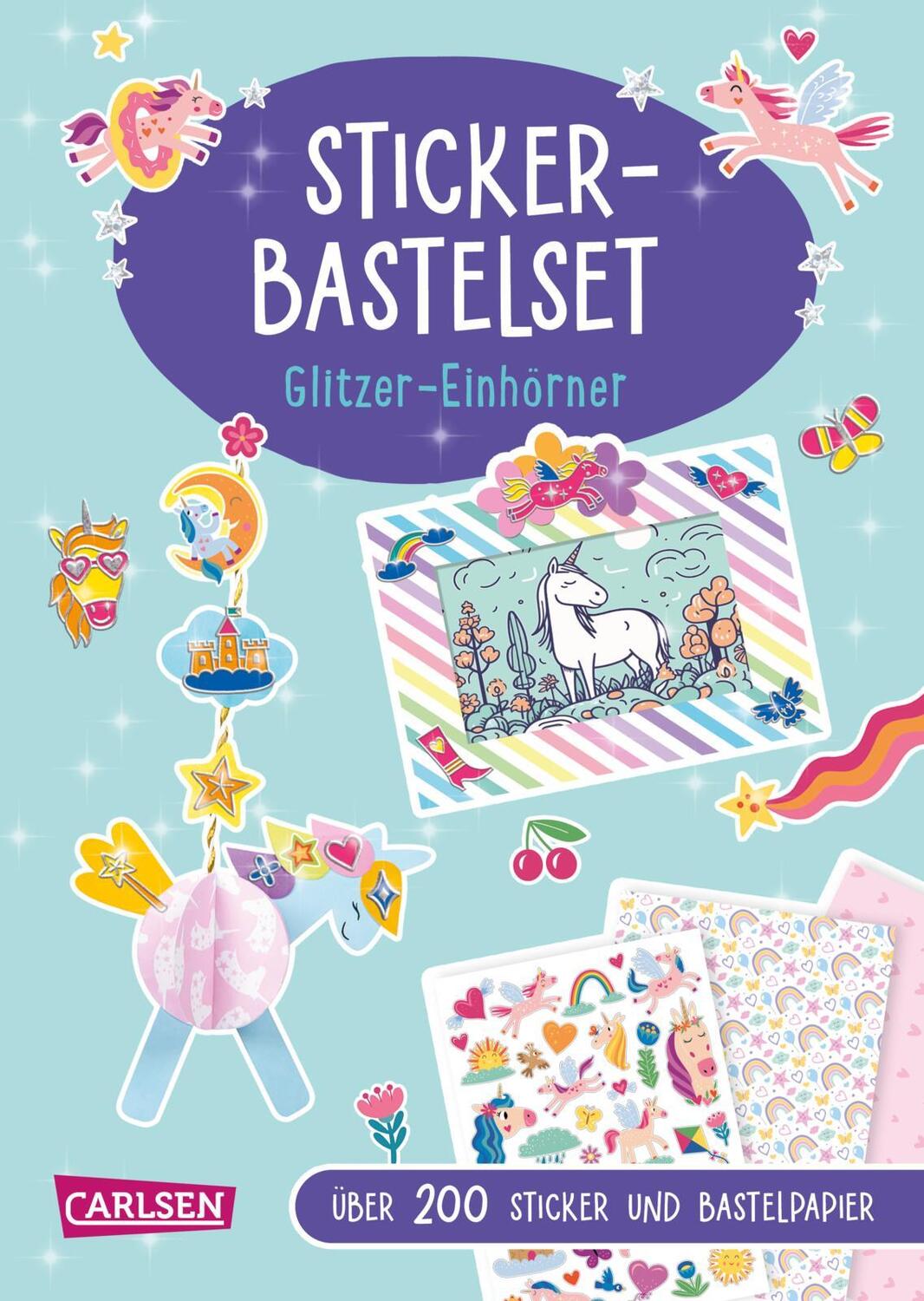 Cover: 9783551191885 | Sticker-Bastelset: Glitzer-Einhörner | Anton Poitier | Taschenbuch