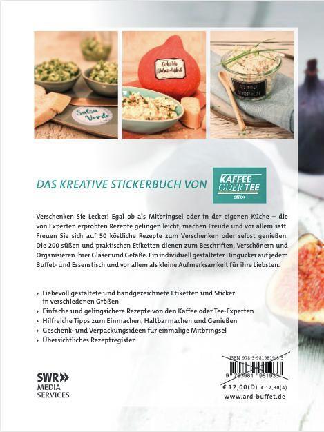 Rückseite: 9783949183027 | Das kreative Stickerbuch KAFFEE ODER TEE - Kochen, Backen und...