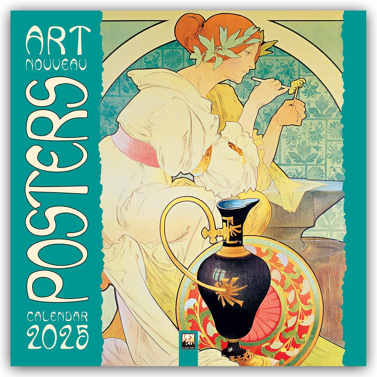 Cover: 9781835620304 | Art Nouveau Posters Wall Calendar 2025 (Art Calendar) | Publishing