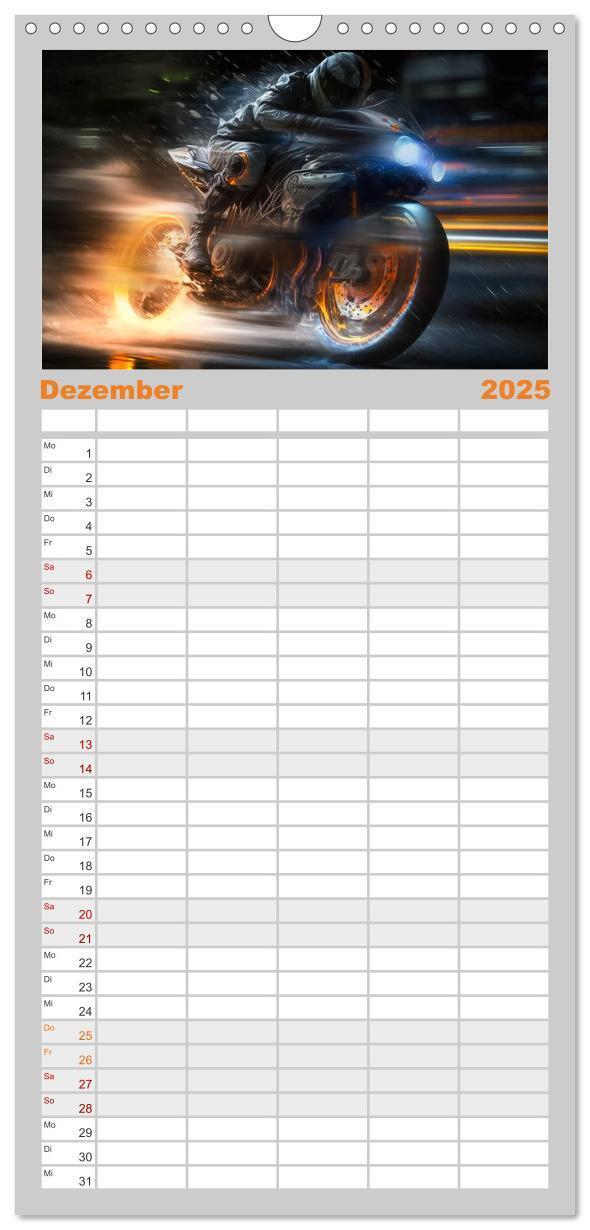 Bild: 9783457093481 | Familienplaner 2025 - Motorrad Speed mit 5 Spalten (Wandkalender,...