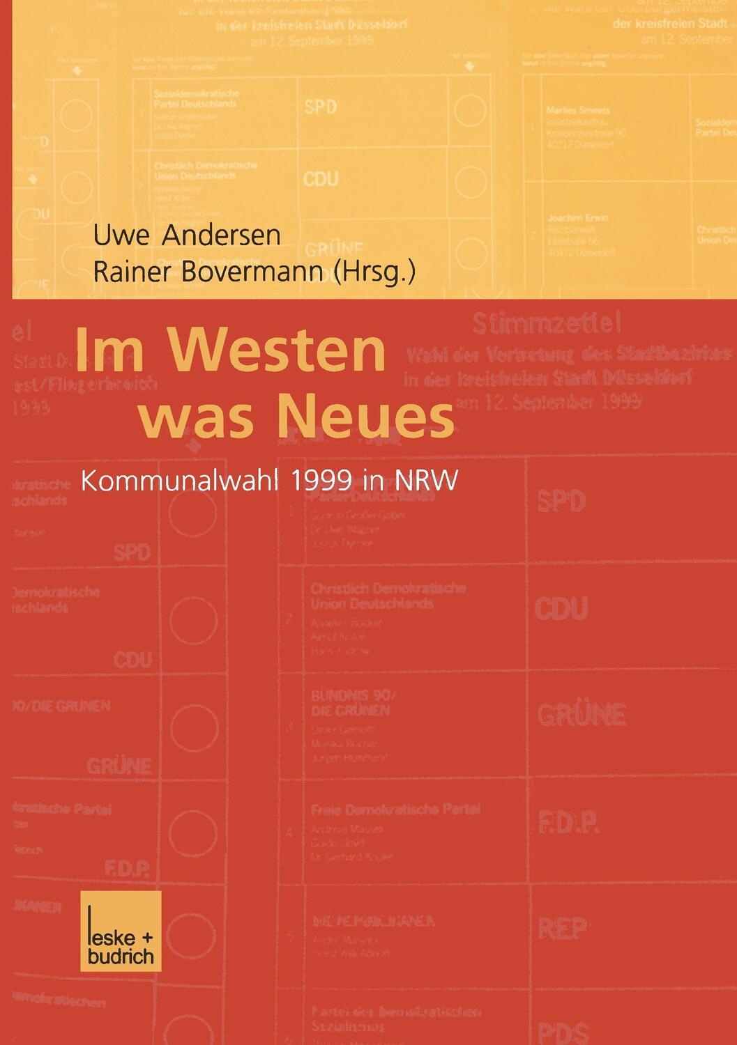 Cover: 9783810033734 | Im Westen was Neues | Kommunalwahl 1999 in NRW | Bovermann (u. a.)