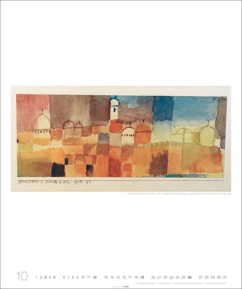 Bild: 9783839900826 | Die Tunisreise Edition Kalender 2025 | Paul/Macke, August Klee | 14 S.