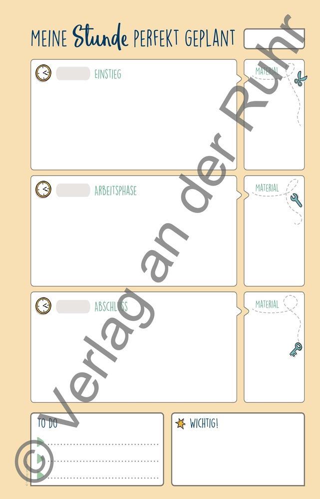 Bild: 9783834642905 | Meine Stunde perfekt geplant | Ein A4-Abreißblock für den Schulalltag