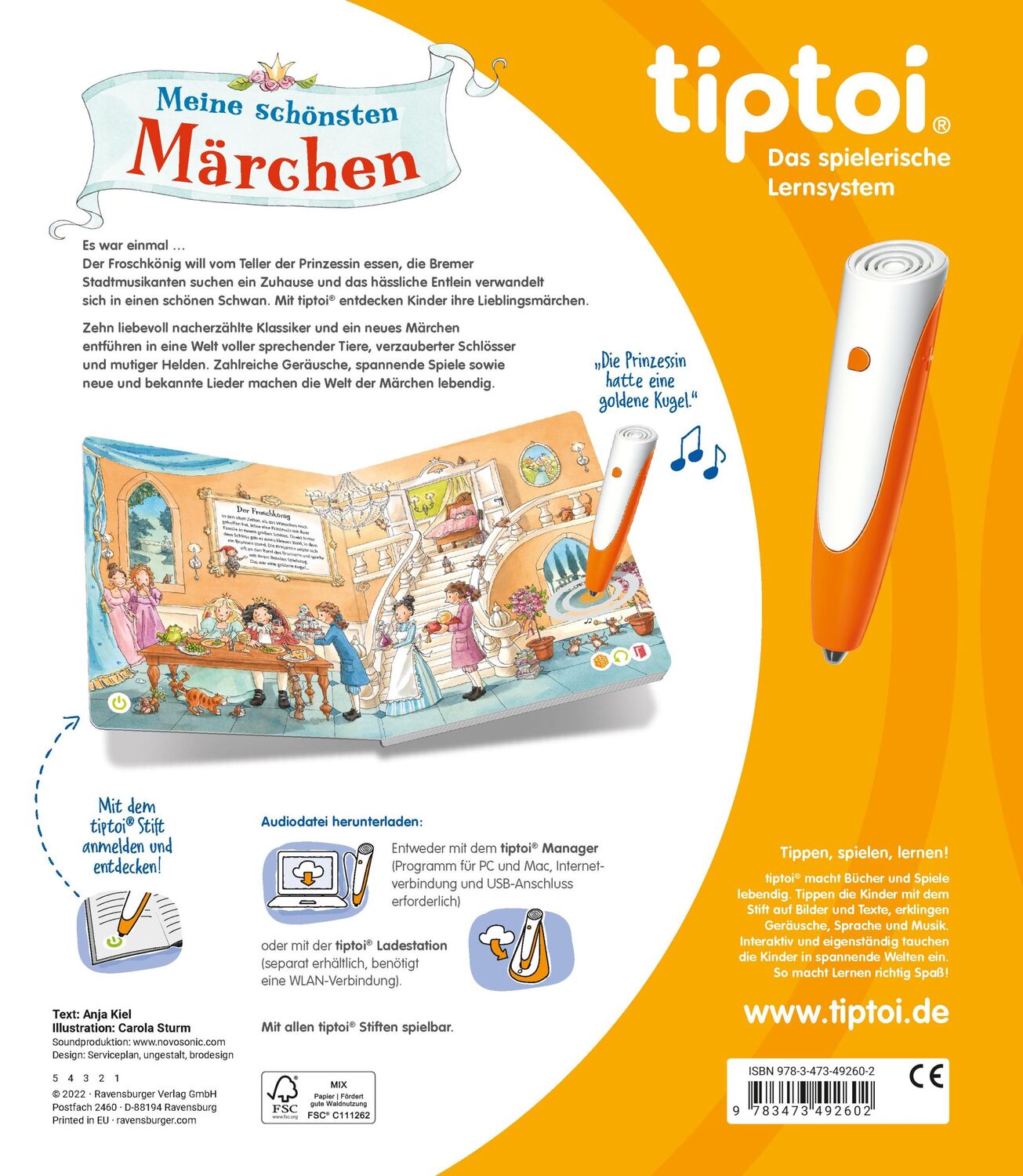 Rückseite: 9783473492602 | tiptoi® Meine schönsten Märchen | Anja Kiel | Buch | 24 S. | Deutsch