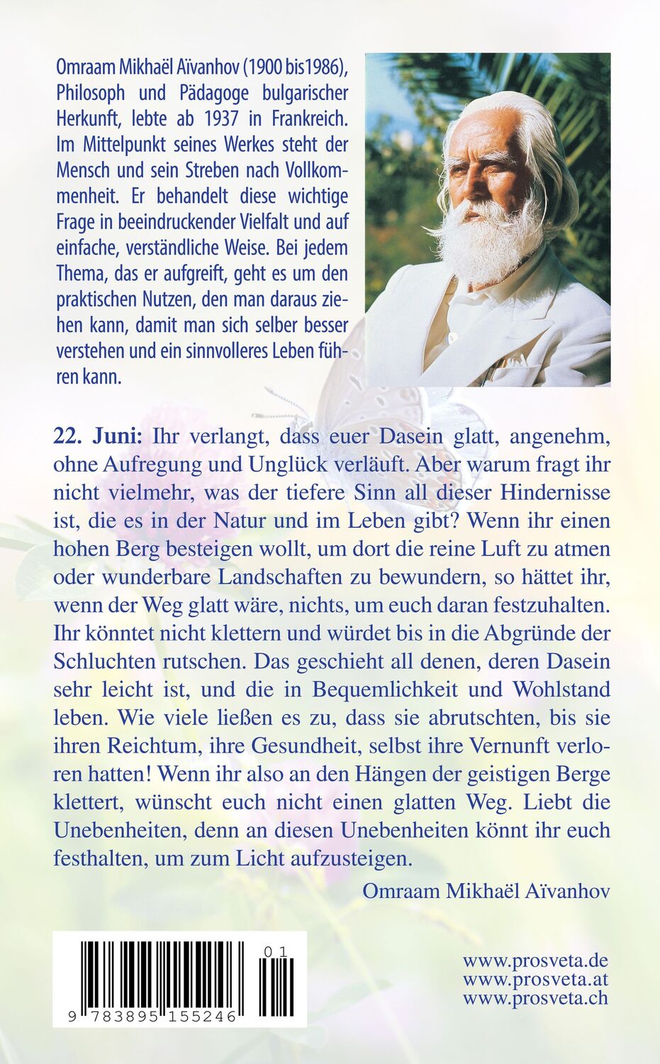 Rückseite: 9783895155246 | Gedanken für den Tag | Ausgabe 2024 | Omraam Mikhael Aivanhov | Buch