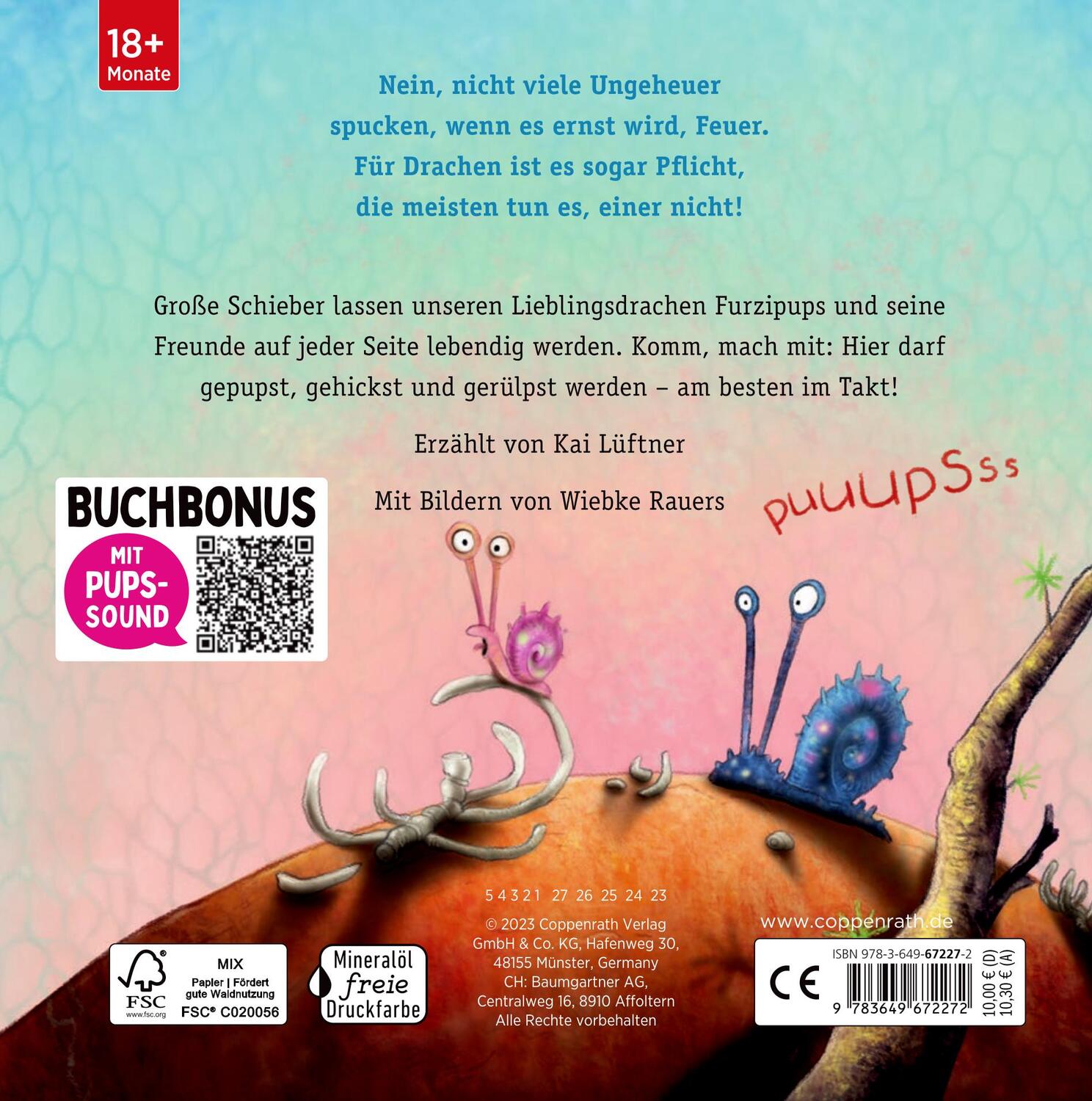 Rückseite: 9783649672272 | Furzipups, der Knatterdrache | Mein Schieber-Buch | Kai Lüftner | Buch