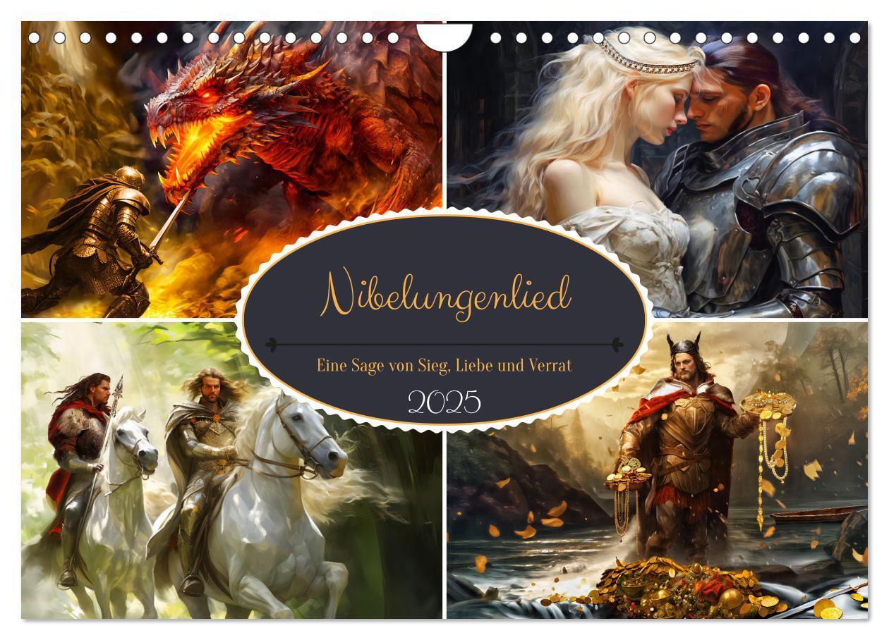 Cover: 9783383856129 | Nibelungenlied - Eine Sage von Sieg, Liebe und Verrat (Wandkalender...