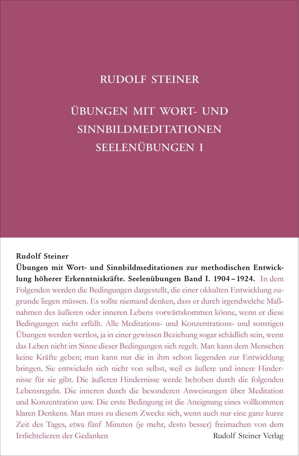 Cover: 9783727426711 | Seelenübungen I | Rudolf Steiner | Buch | 564 S. | Deutsch | 2018