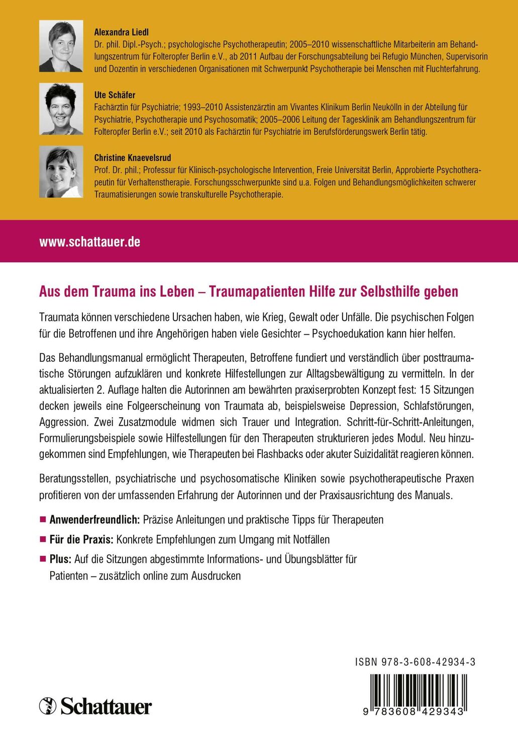 Rückseite: 9783608429343 | Psychoedukation bei posttraumatischen Störungen | Liedl (u. a.) | Buch