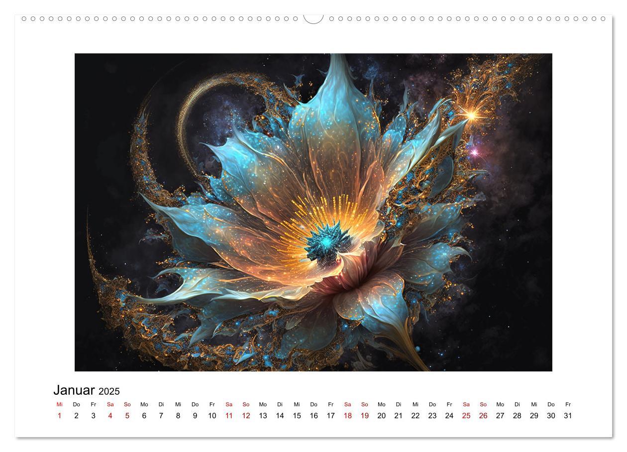 Bild: 9783383873508 | Kosmische Blüten (hochwertiger Premium Wandkalender 2025 DIN A2...