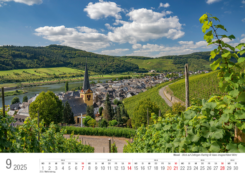 Bild: 9783965352117 | Mosel von Trier bis Koblenz 2025 Bildkalender A4 quer, spiralgebunden