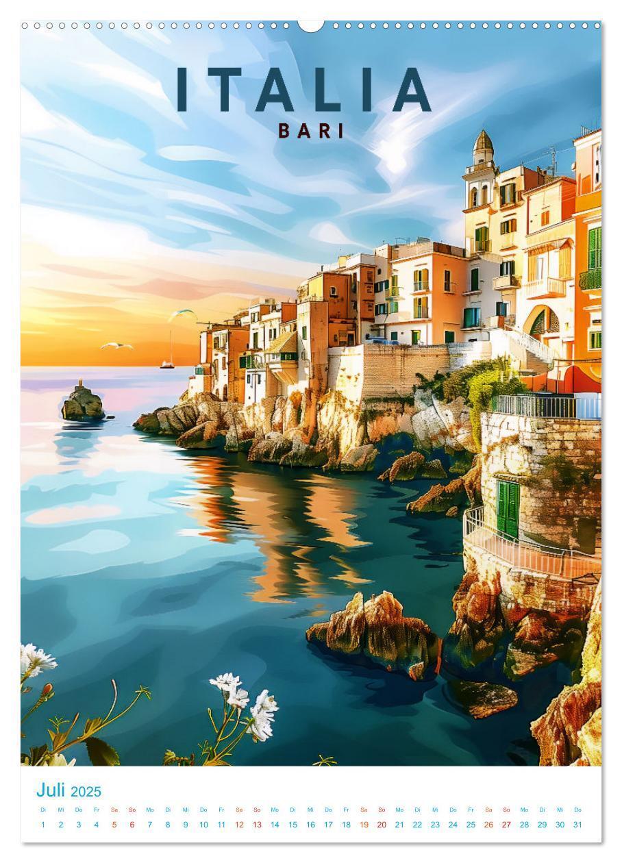 Bild: 9783457130308 | Italien - Old School Poster Style (Wandkalender 2025 DIN A2 hoch),...