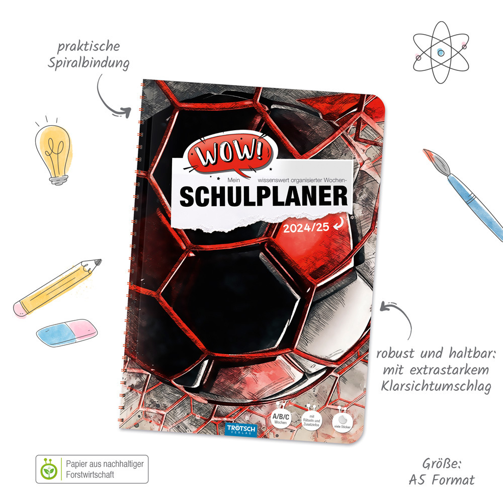 Bild: 9783988023193 | Trötsch Schulplaner WOW Fussball 24/25 | Trötsch Verlag GmbH &amp; Co.KG