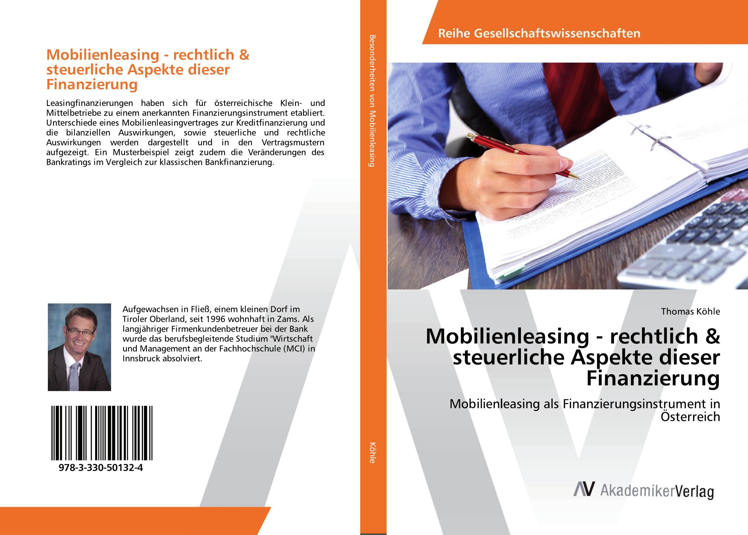 Cover: 9783330501324 | Mobilienleasing - rechtlich &amp; steuerliche Aspekte dieser Finanzierung