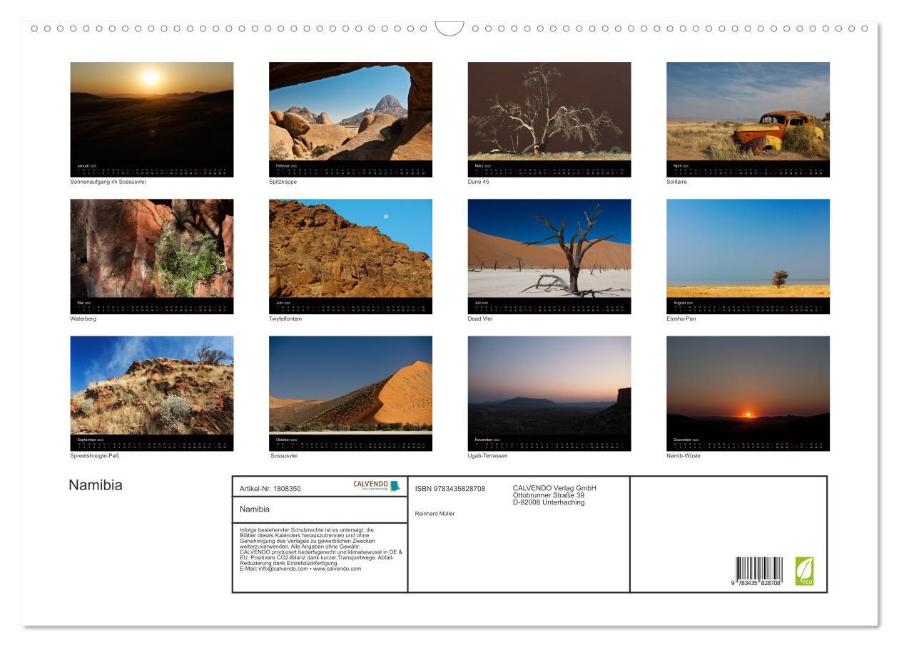 Bild: 9783435828708 | Namibia (Wandkalender 2025 DIN A2 quer), CALVENDO Monatskalender