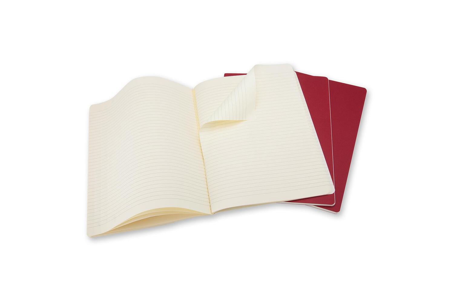 Bild: 9788862931076 | Moleskine Cahier Pocket Ruled Red Cover XL. 3er Pack | Taschenbuch