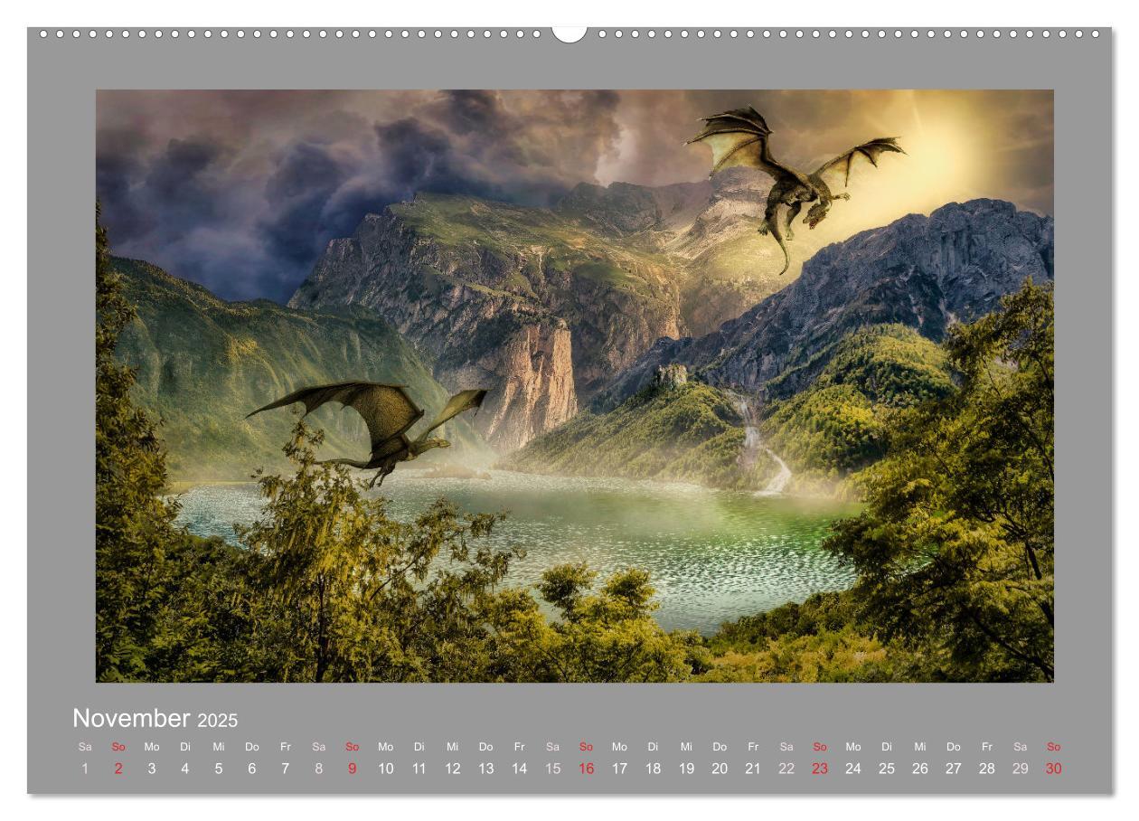 Bild: 9783435092444 | Land der Drachen (Wandkalender 2025 DIN A2 quer), CALVENDO...