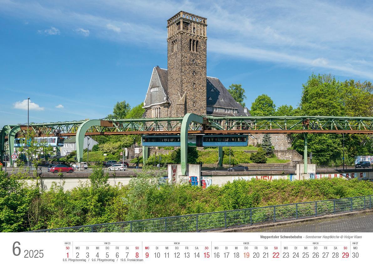 Bild: 9783965352285 | Wuppertaler Schwebebahn 2025 Bildkalender A3 Spiralbindung | Klaes