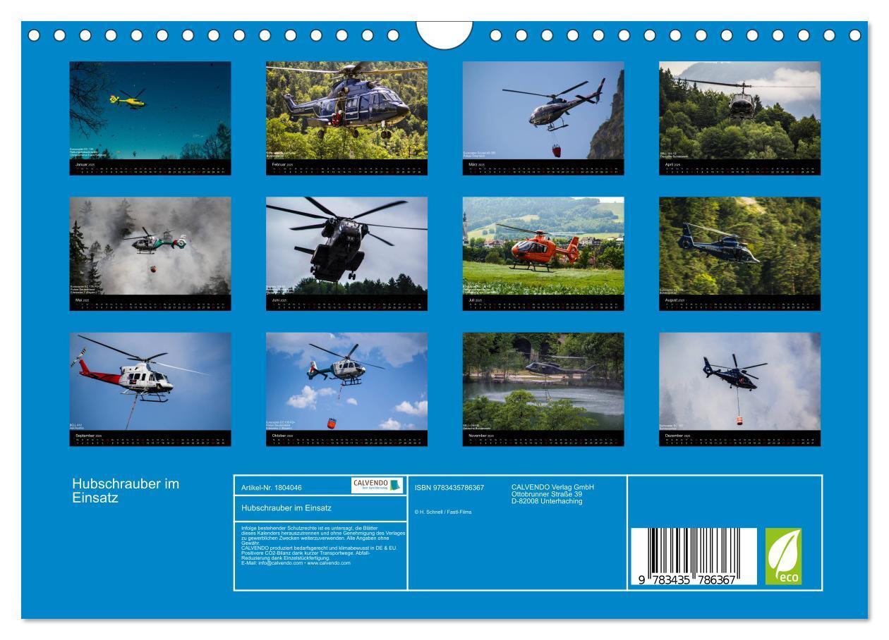 Bild: 9783435786367 | Hubschrauber im Einsatz (Wandkalender 2025 DIN A4 quer), CALVENDO...