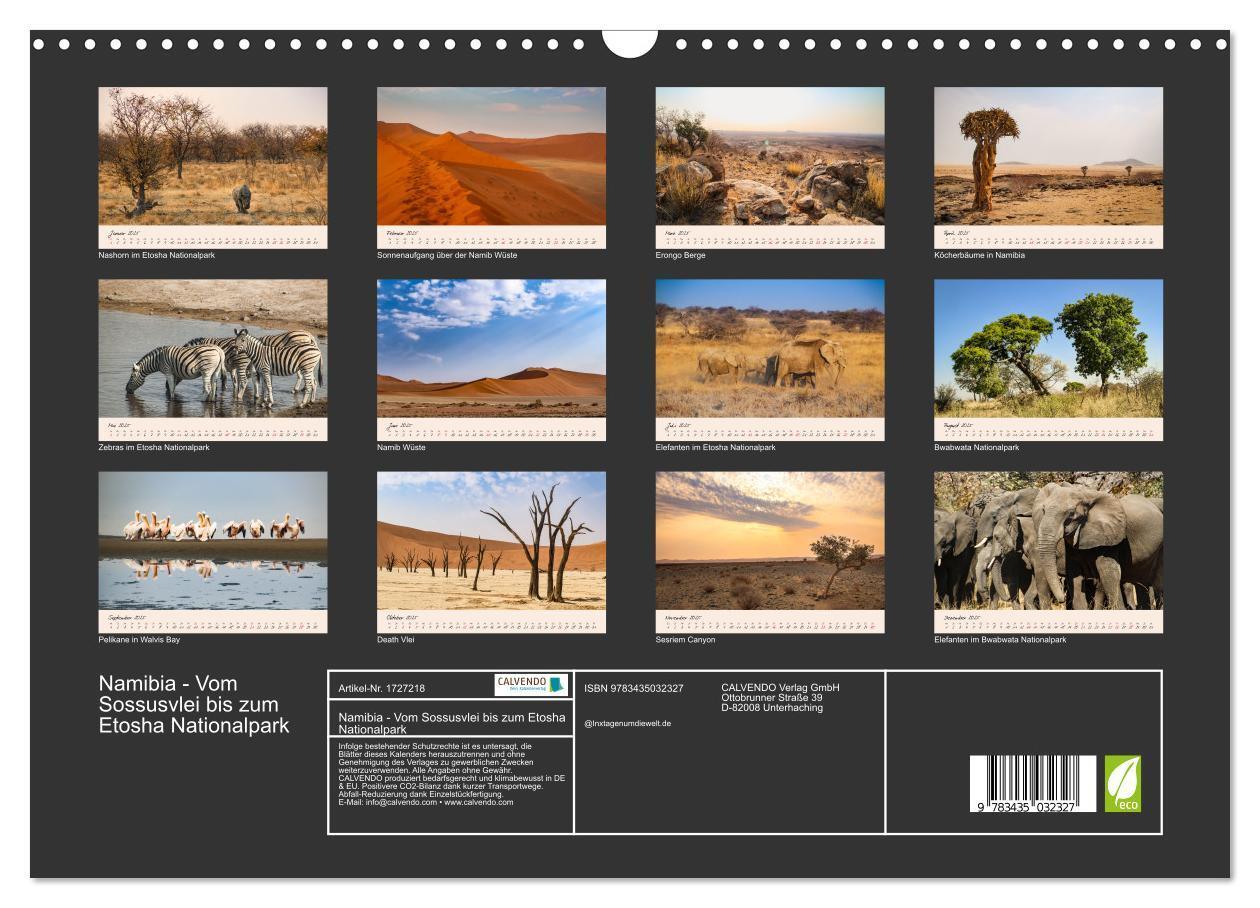 Bild: 9783435032327 | Namibia - Vom Sossusvlei bis zum Etosha Nationalpark (Wandkalender...