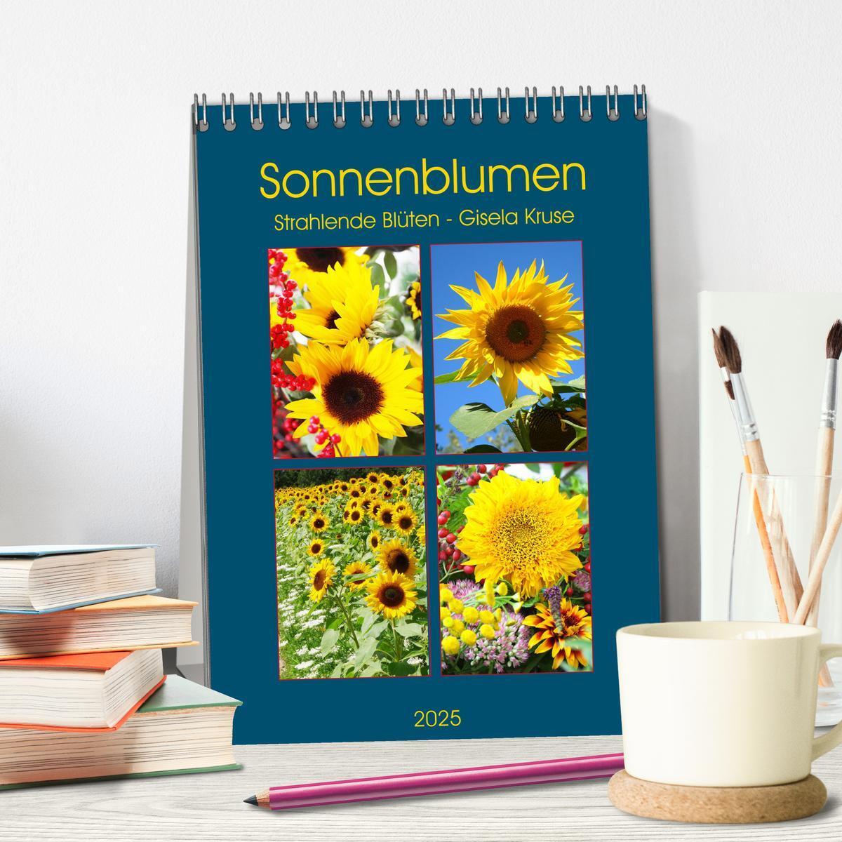 Bild: 9783435950812 | Sonnenblumen - Strahlende Blüten (Tischkalender 2025 DIN A5 hoch),...