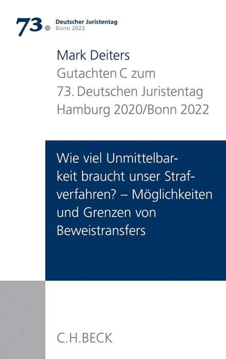 Cover: 9783406746345 | Verhandlungen des 73. Deutschen Juristentages Hamburg 2020 / Bonn...