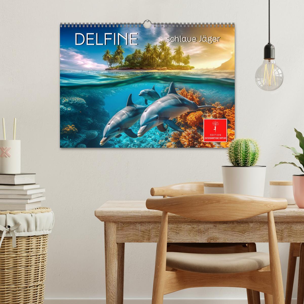 Bild: 9783383782237 | Delfine - schlaue Jäger (Wandkalender 2025 DIN A3 quer), CALVENDO...