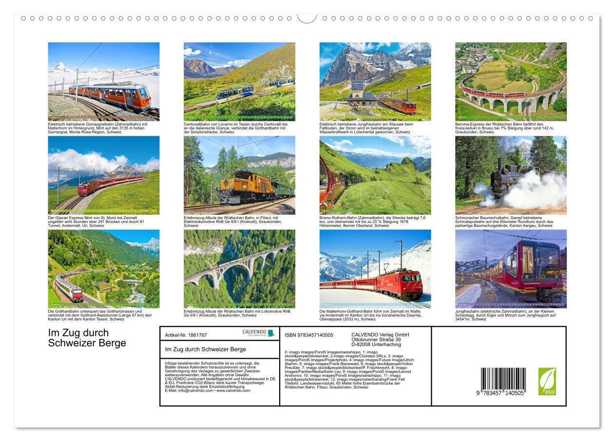 Bild: 9783457140505 | Im Zug durch Schweizer Berge (hochwertiger Premium Wandkalender...