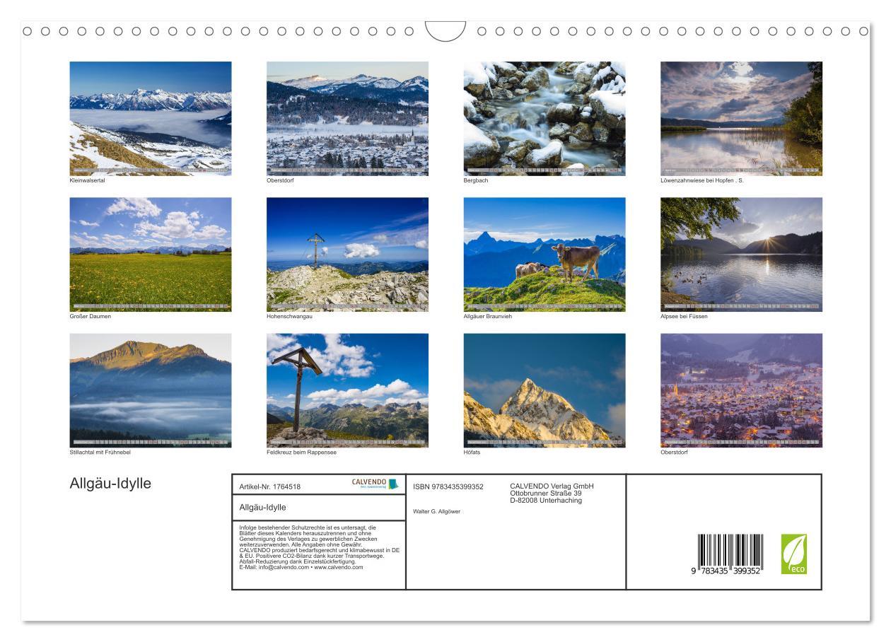 Bild: 9783435399352 | Allgäu-Idylle (Wandkalender 2025 DIN A3 quer), CALVENDO Monatskalender