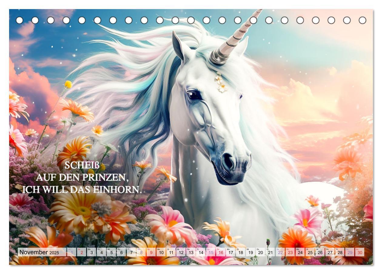 Bild: 9783383863240 | Einhorn und coole Sprüche (Tischkalender 2025 DIN A5 quer),...