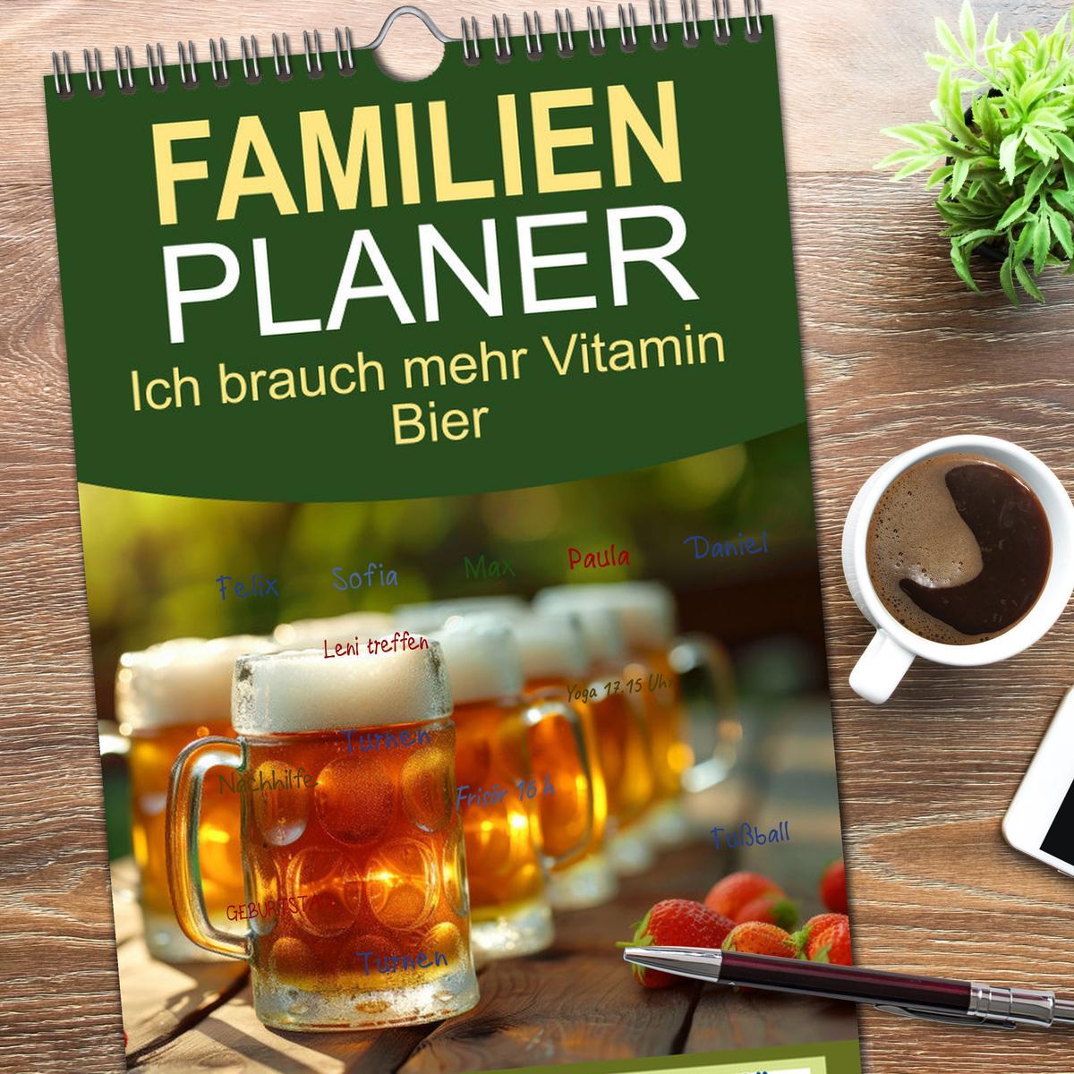 Bild: 9783457191644 | Familienplaner 2025 - Ich brauch mehr Vitamin Bier mit 5 Spalten...