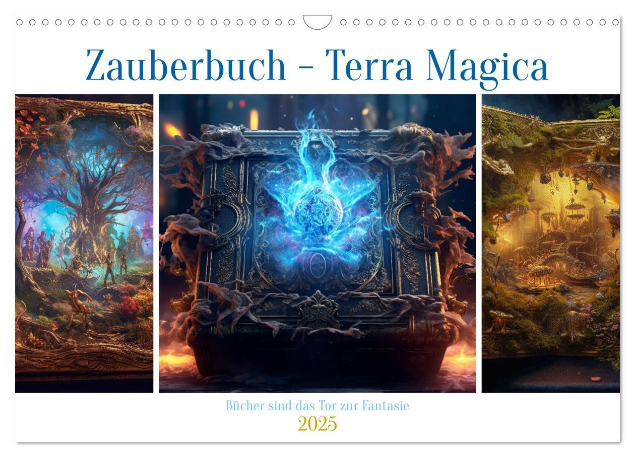 Cover: 9783383892875 | Zauberbuch - Terra Magica (Wandkalender 2025 DIN A3 quer), CALVENDO...