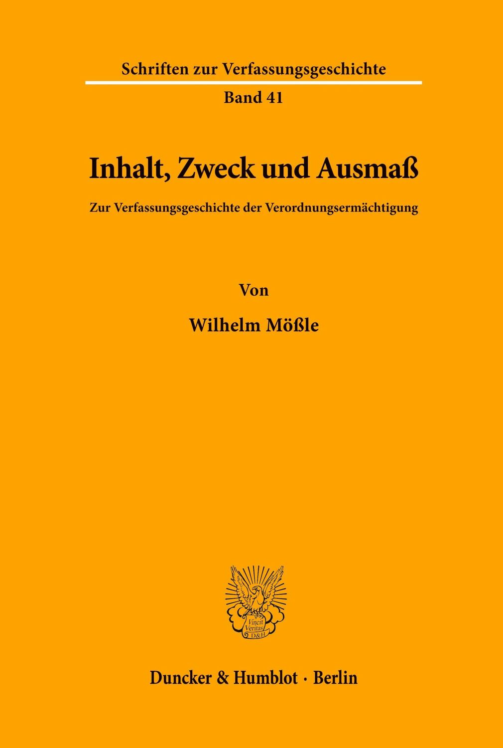 Cover: 9783428067664 | Inhalt, Zweck und Ausmaß. | Wilhelm Mößle | Taschenbuch | Paperback