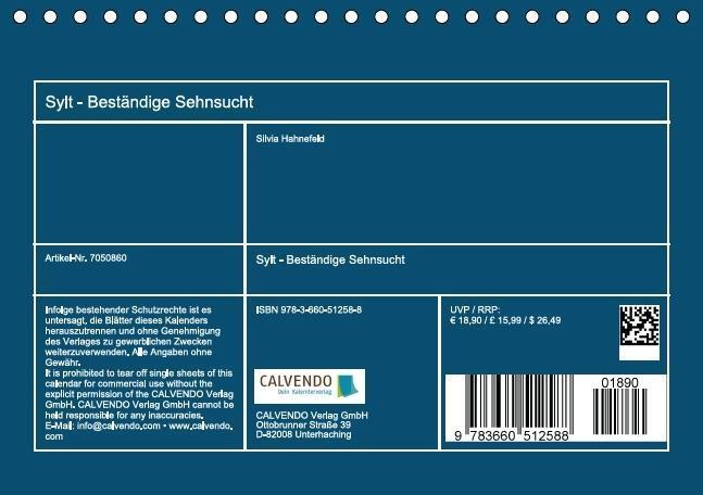 Bild: 9783660512588 | Sylt - Beständige Sehnsucht (Tischkalender immerwährend DIN A5 quer)