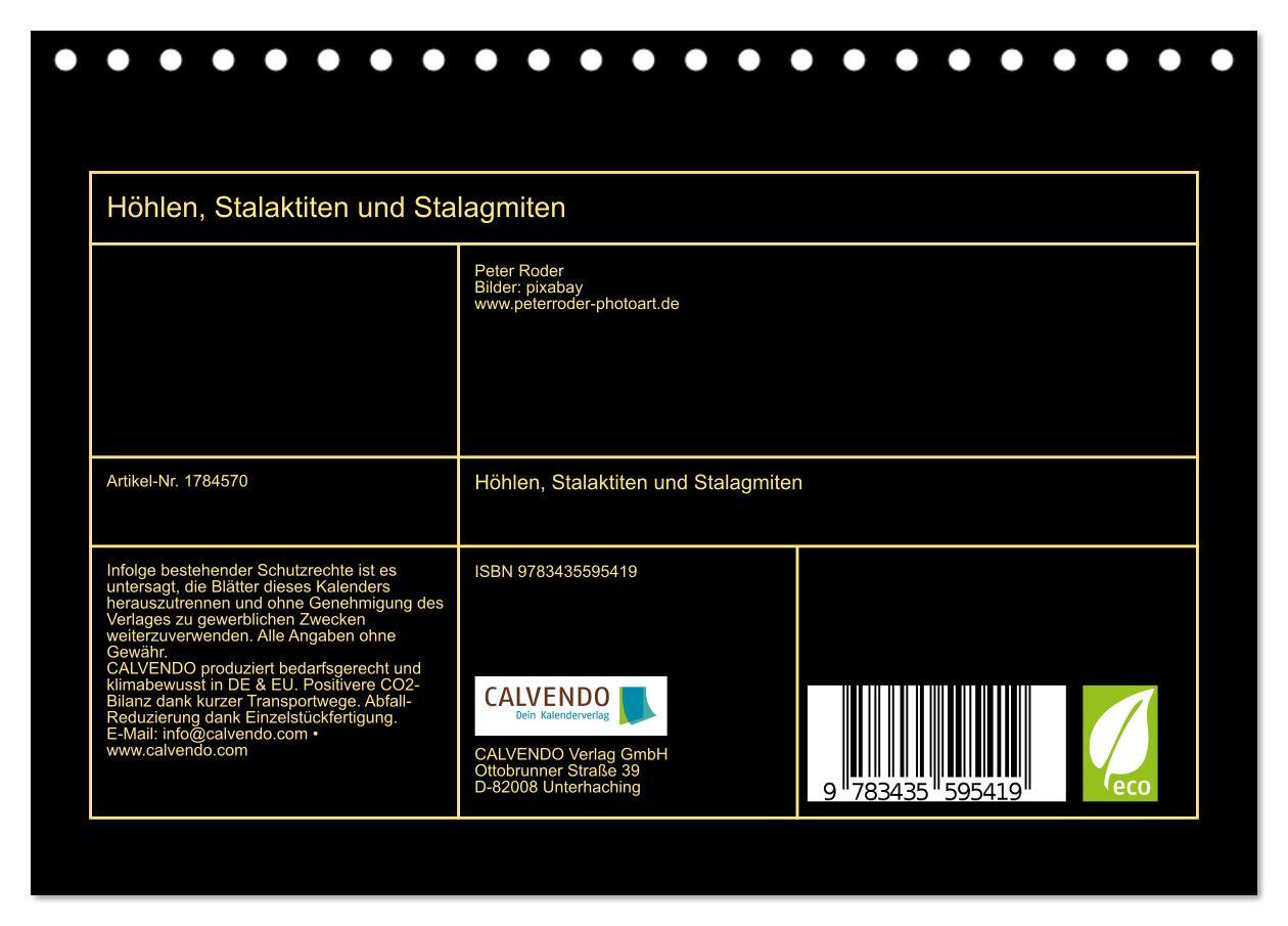 Bild: 9783435595419 | Höhlen, Stalaktiten und Stalagmiten (Tischkalender 2025 DIN A5...