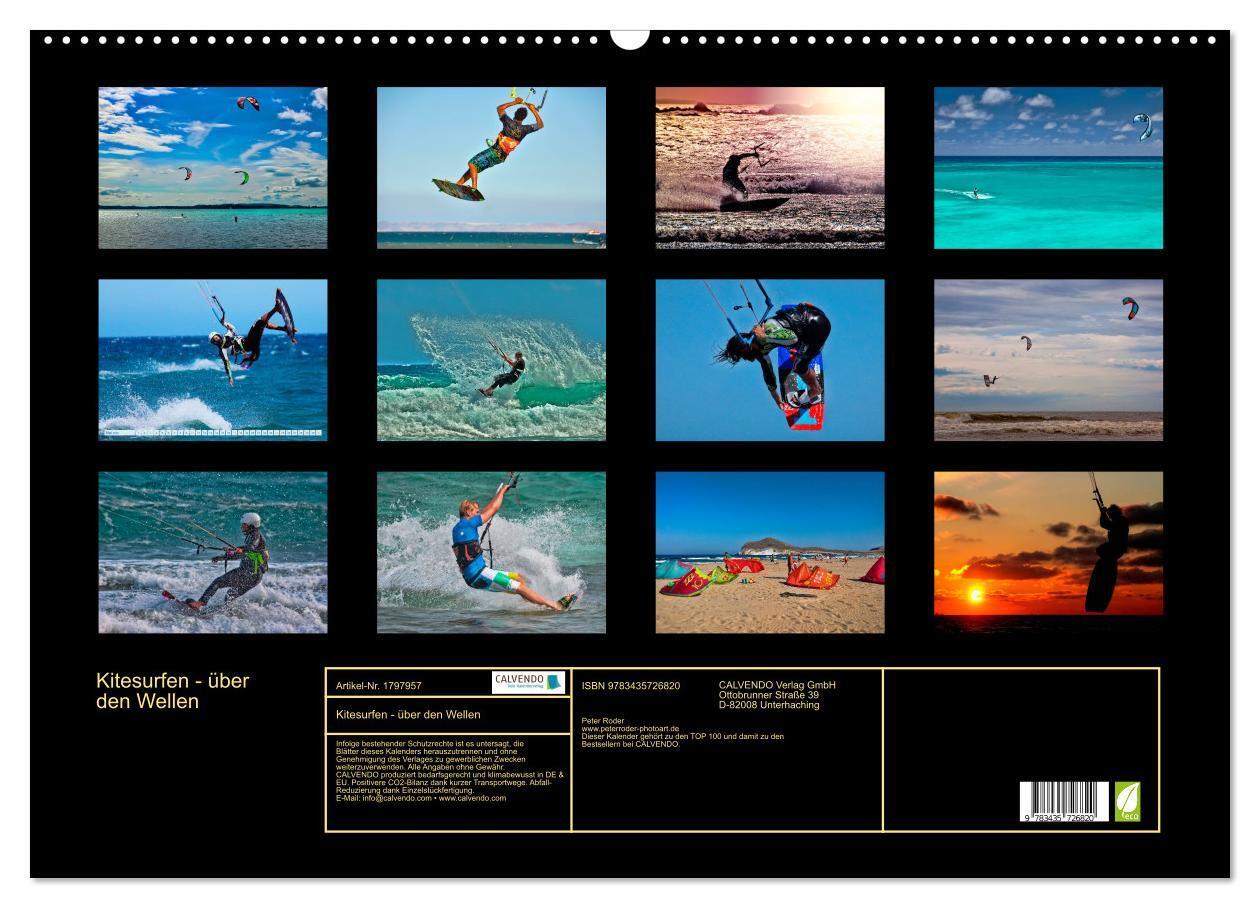 Bild: 9783435726820 | Kitesurfen - über den Wellen (Wandkalender 2025 DIN A2 quer),...