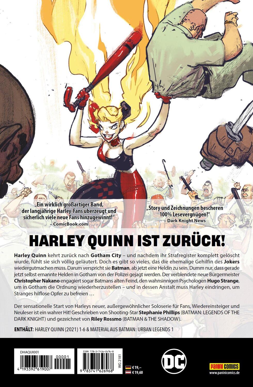 Rückseite: 9783741626968 | Harley Quinn | Bd. 1 (3. Serie): Die Heldin von Gotham | Taschenbuch