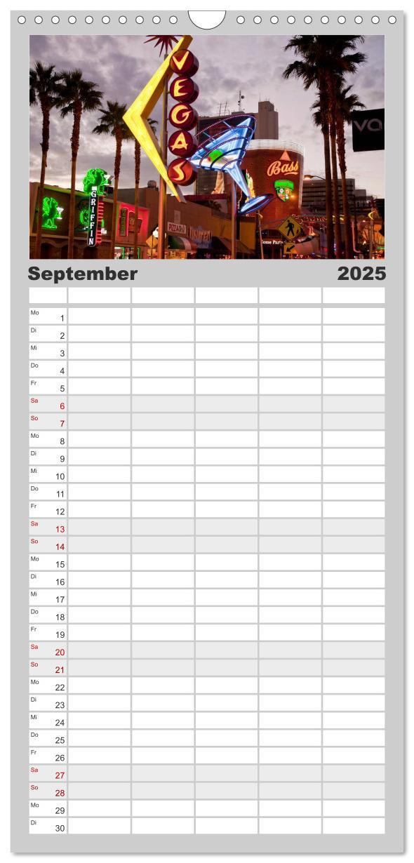 Bild: 9783457118382 | Familienplaner 2025 - Las Vegas mit 5 Spalten (Wandkalender, 21 x...