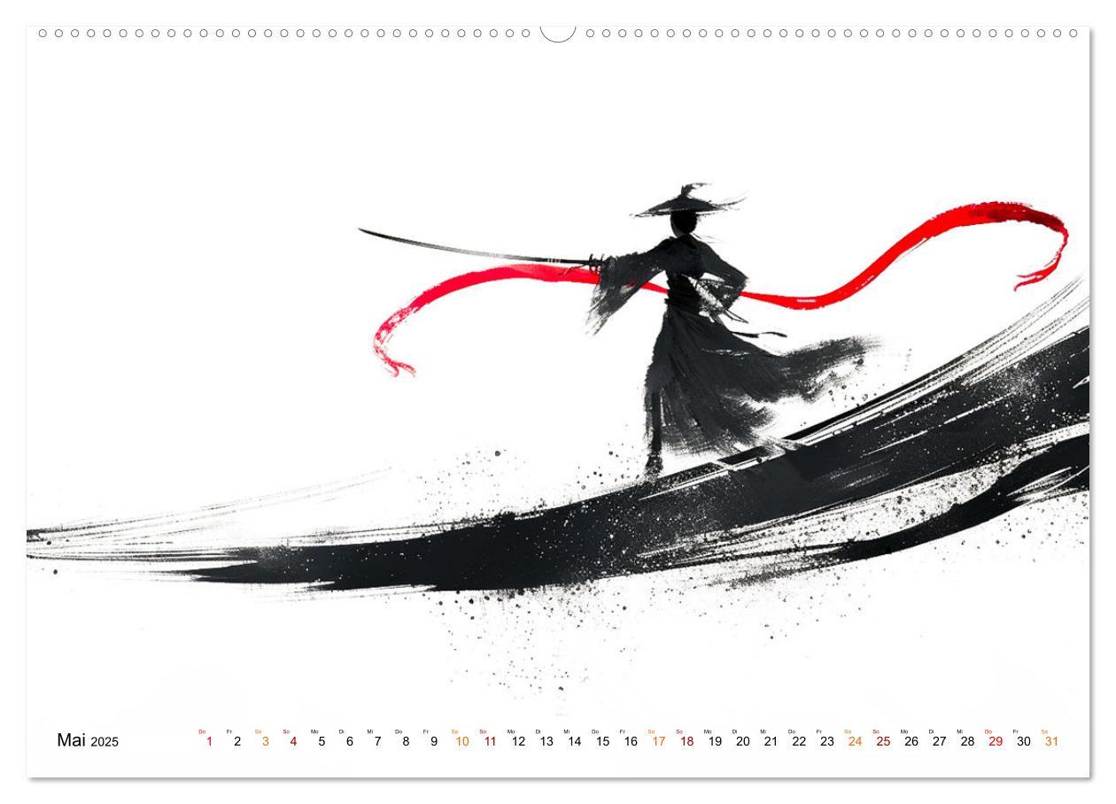 Bild: 9783383802089 | Samurai Illustrationen (Wandkalender 2025 DIN A2 quer), CALVENDO...