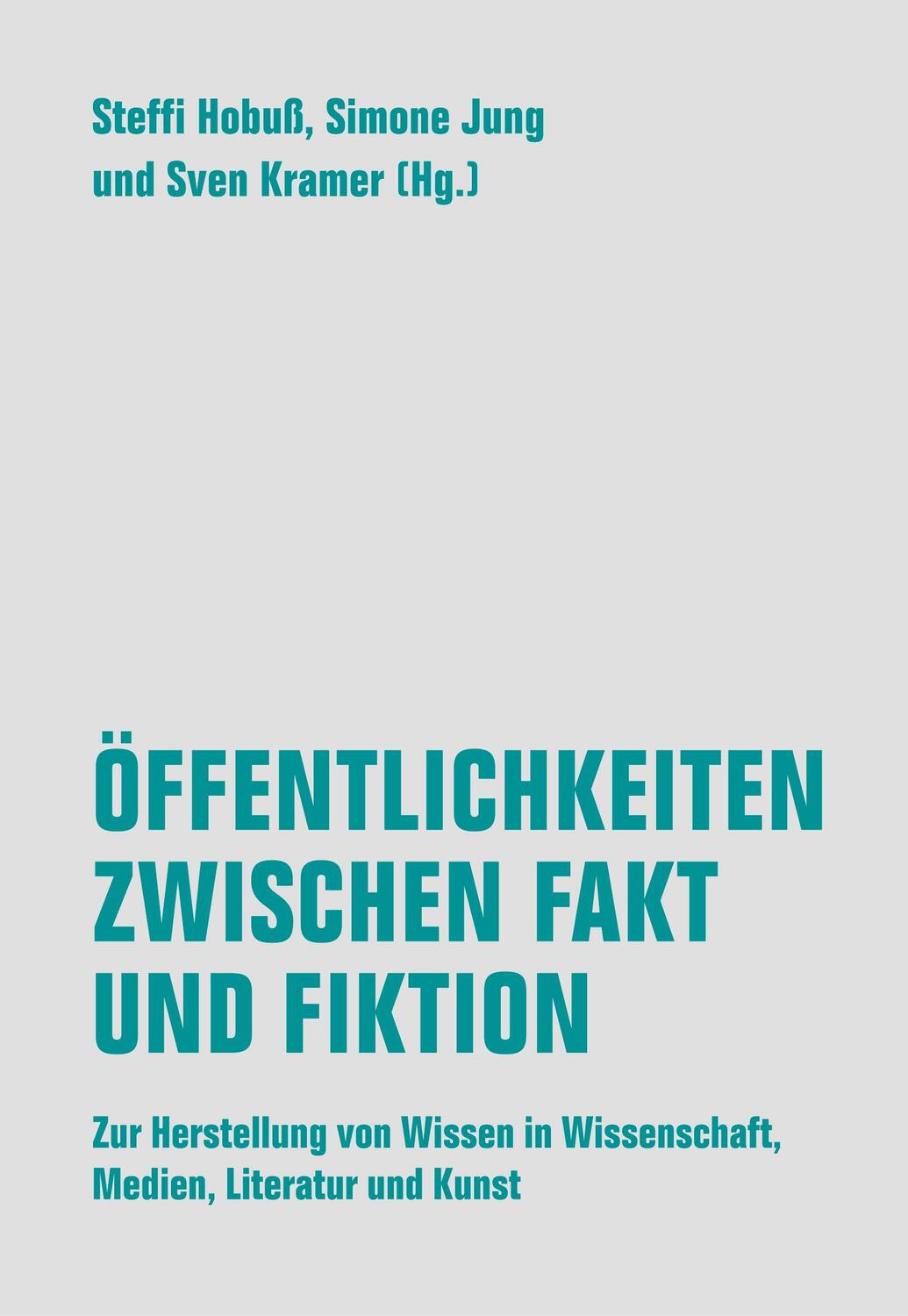 Cover: 9783957325730 | Öffentlichkeiten zwischen Fakt und Fiktion | Simone Jung (u. a.)